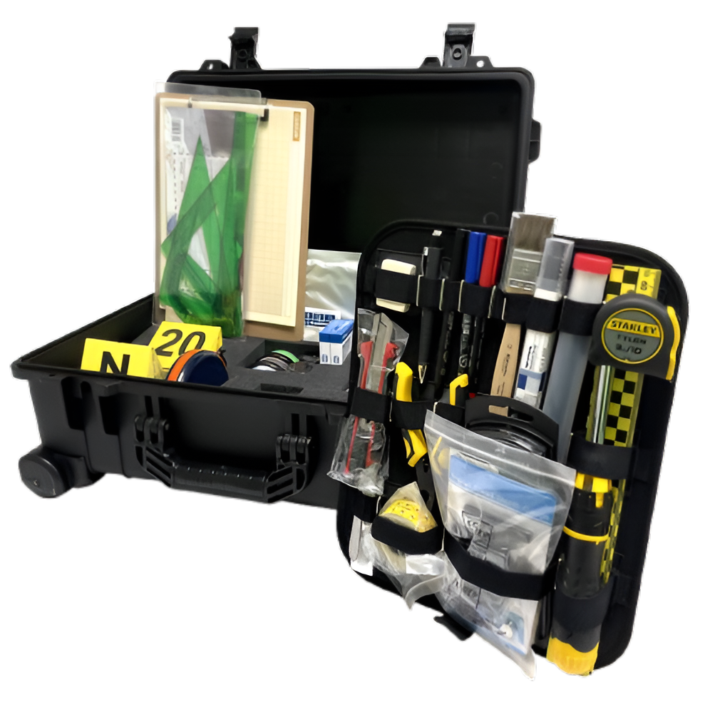 Kit de prácticas criminalística - maletín con herramientas de evidencias